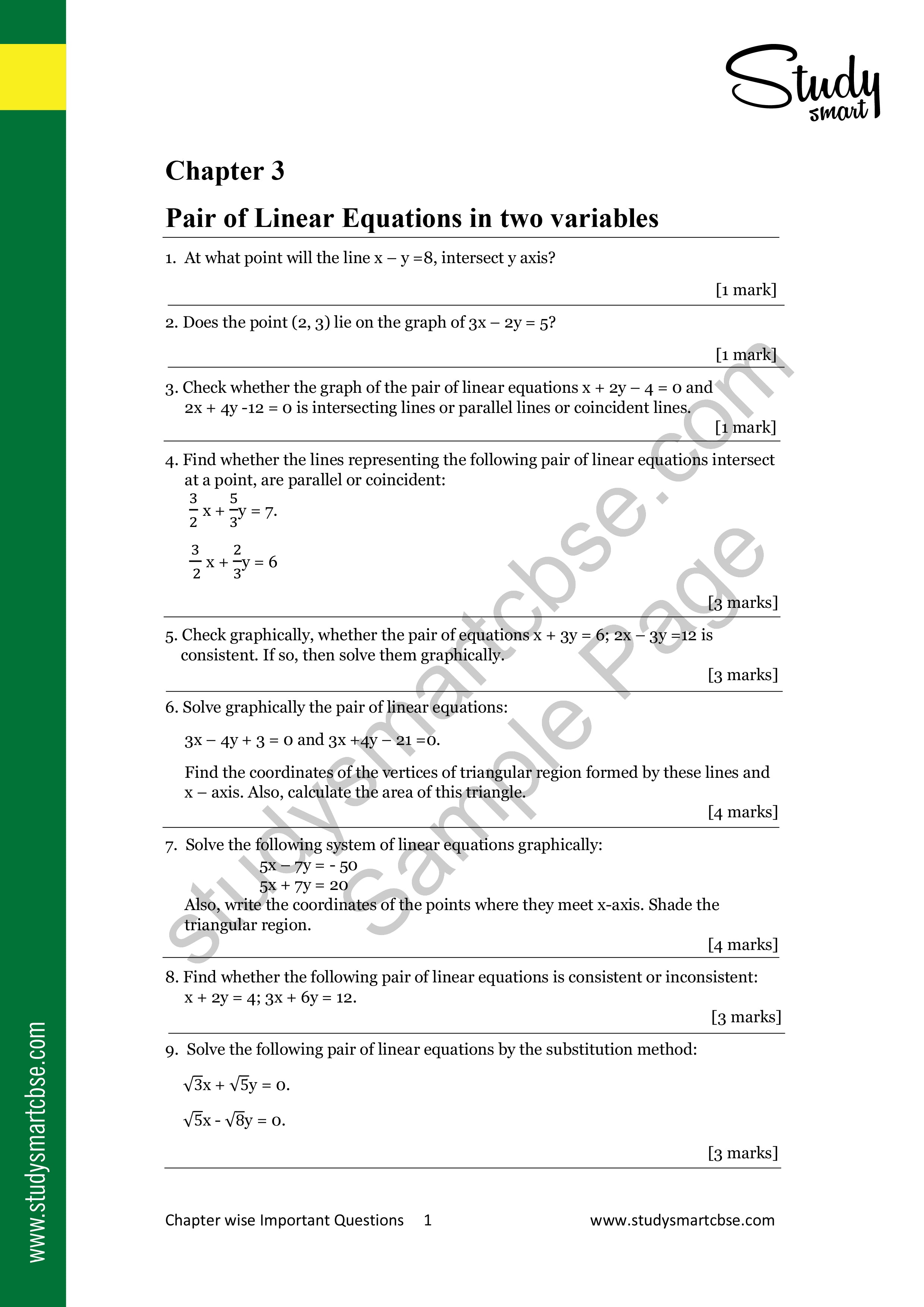 03. Pair of Linear Equations in two variables preview page 2