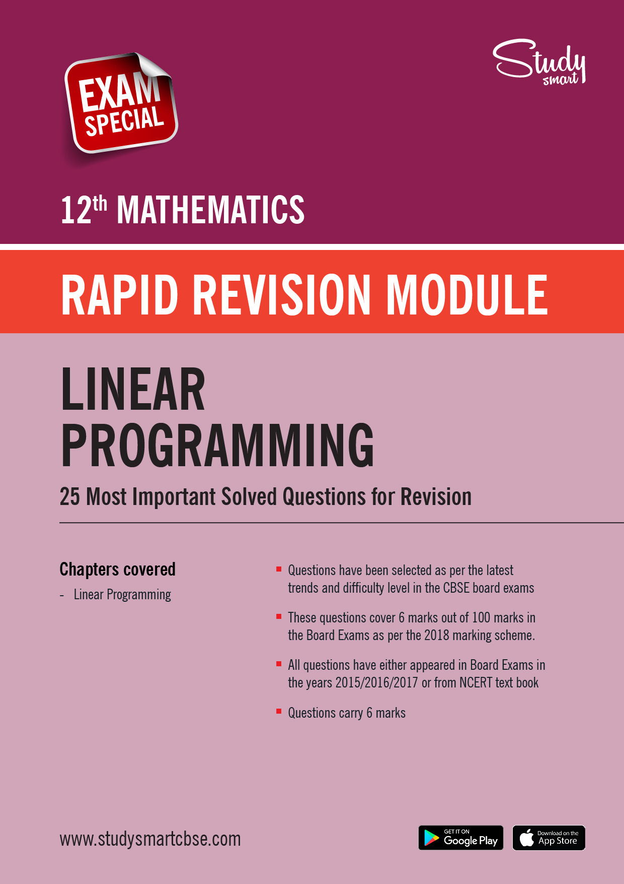 CBSE Class 12th Linear Programming - 25 Most Important Questions with Solutions (2023 - 2024) preview page 1
