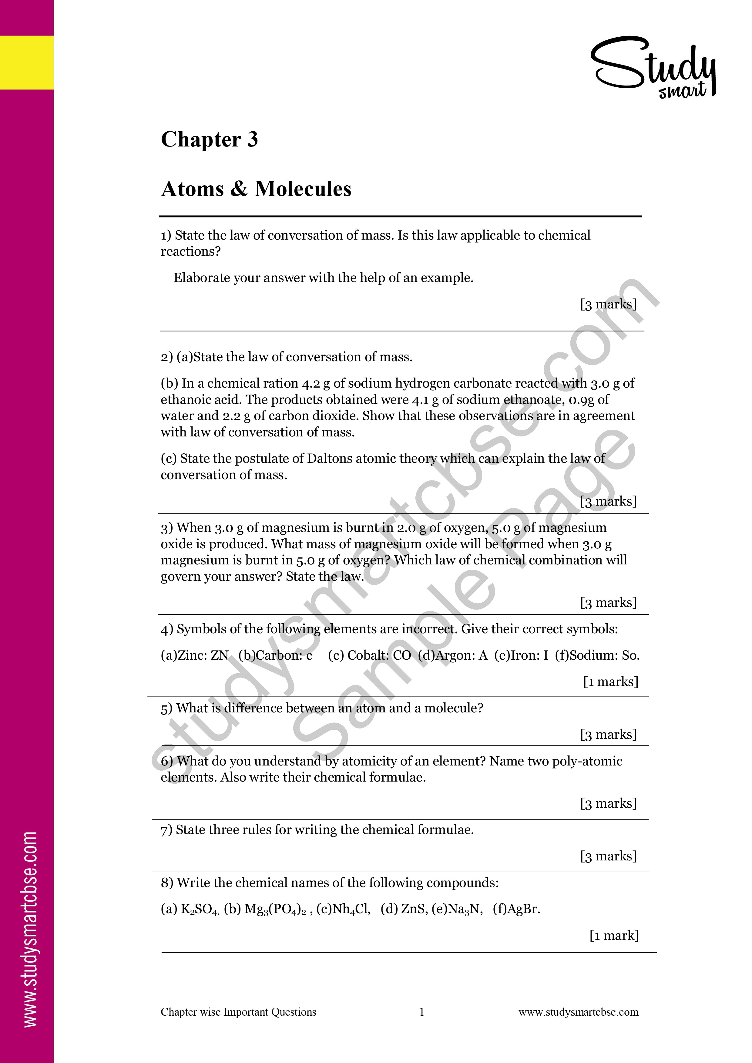 03. Atoms and Molecules preview page 1