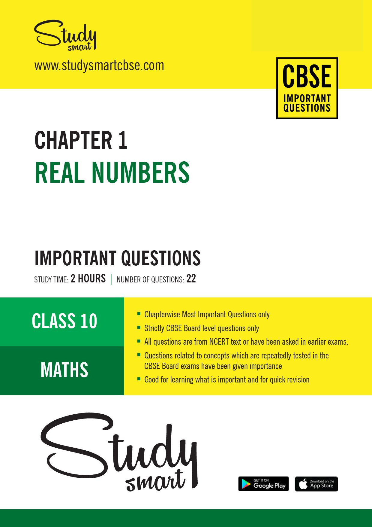 01. Real Numbers Important Questions - Class 10 Maths Chapter 1 Most Important Questions preview page 1